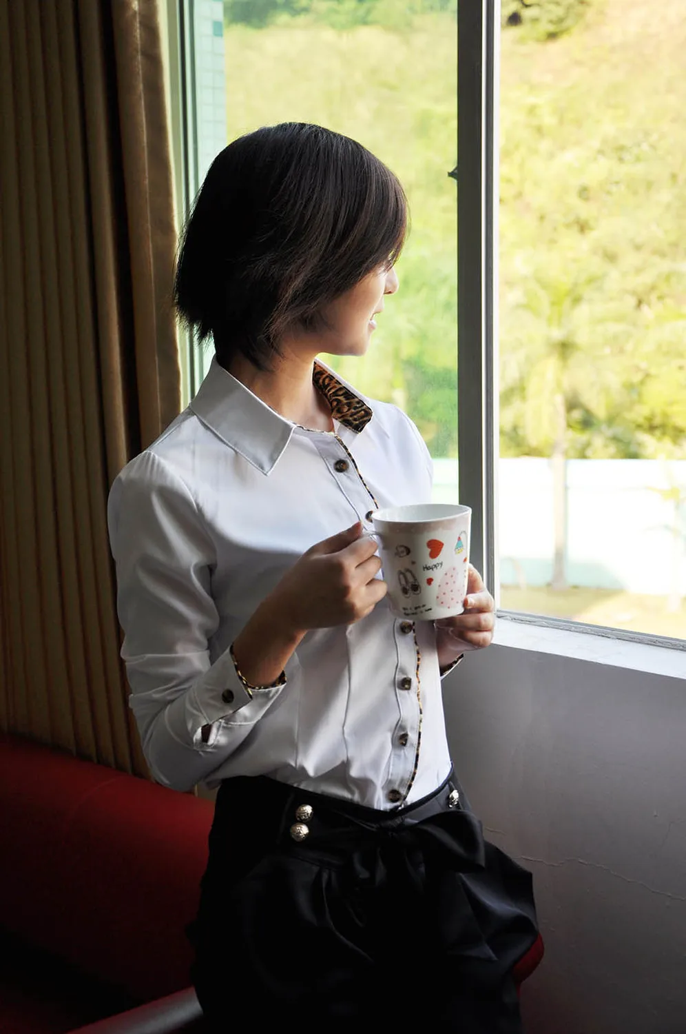 Black/White Cotton Long Sleeve Office Lady OL Business Leopard Shirt Top Blouse|blouse neck|blouse satinshirt women |