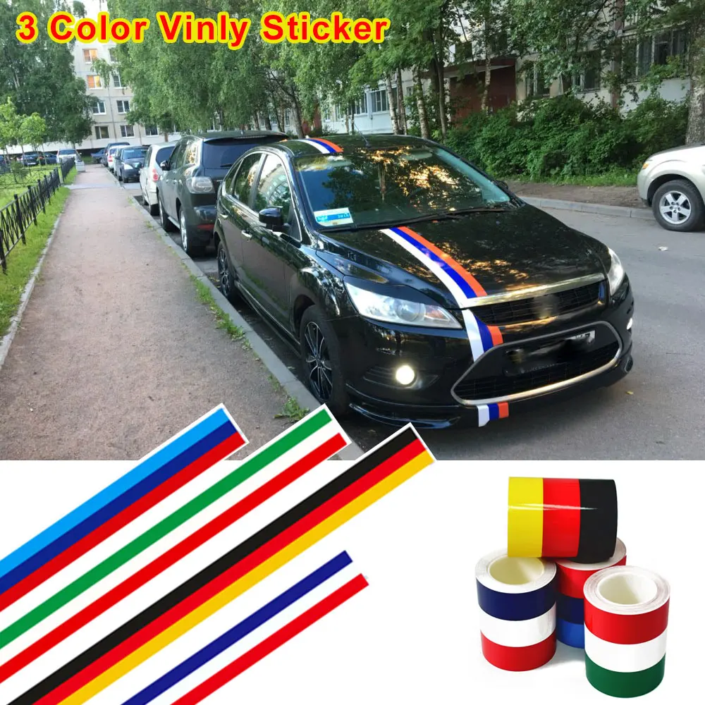 Автомобильный Стайлинг Виниловая наклейка 3 цвета флаг фотоэлемент для BMW E46 E39 VW