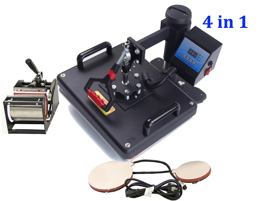 Новый дизайн 4 в 1 термопресс/термотрансферная машина для печати футболок дешевый