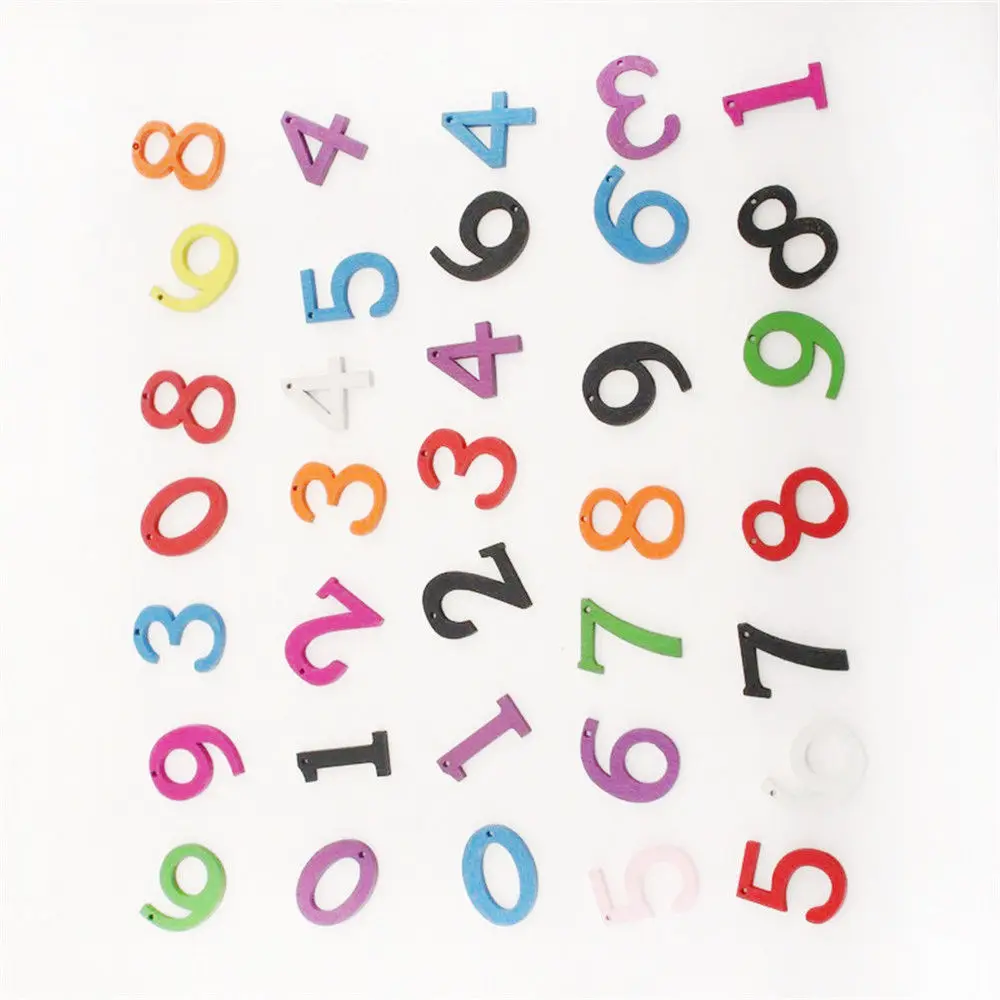 100 шт. 22 мм разные яркие цвета номер деревянные пуговицы подходит швейно Скрап