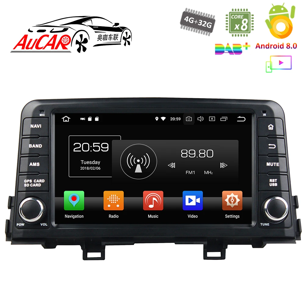 

Android 8.0 Car DVD Player for Kia Morning Picanto 2017 Car GPS Multimedia system HD Bluetooth Radio WIFI 4G AUX touch screen