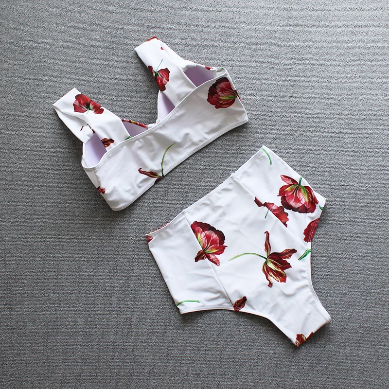PLAVKY белый купальник с цветочным принтом сексуальное романтическое бикини