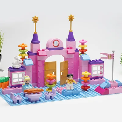 100 шт. мечта Princess Prince замок домик блоки маленького размера идущие большой duplo