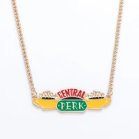 friends tv show central perk choker necklace chain necklace women hard enamel fashion jewelry custom necklace women gift