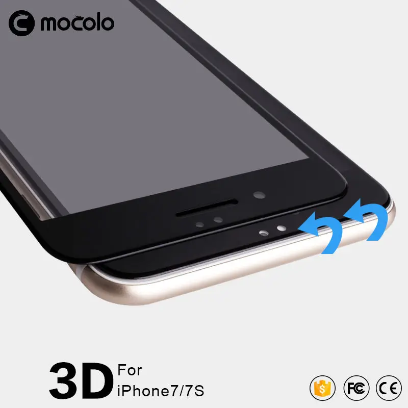 Mocolo официальное 3D изогнутое премиум стекло для iPhone 7 Защита экрана i7 Plus