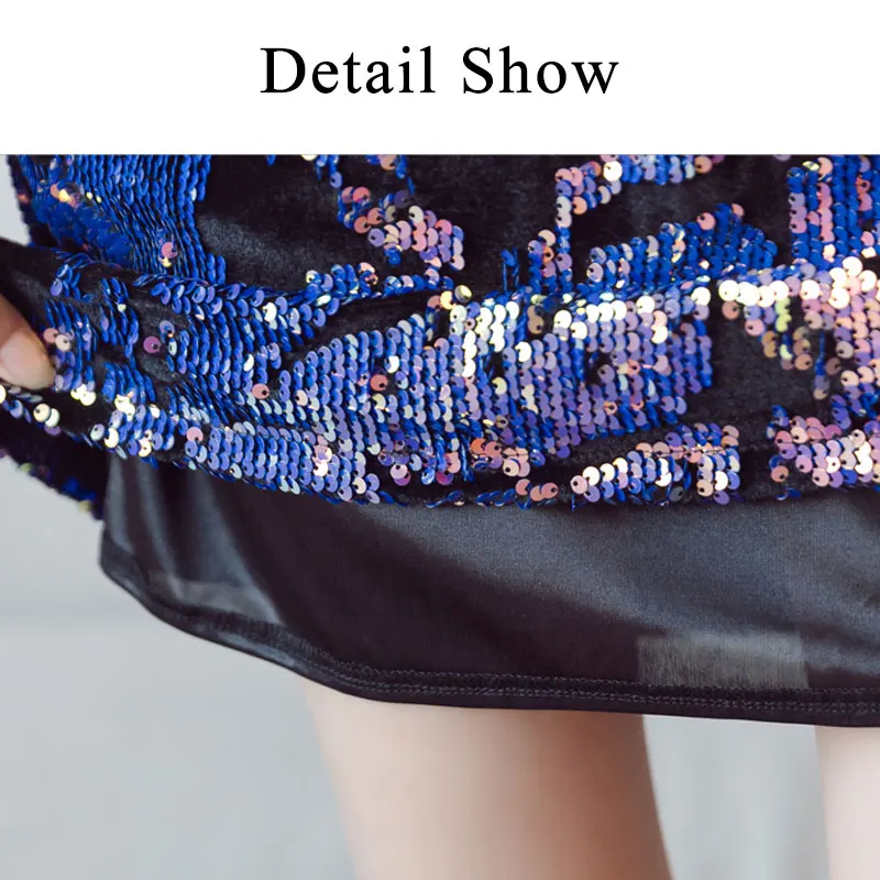 

Fashion Sequin Bling Bling High Waist Skirt Womens Saias 90s Clubwear Elastic Waist Slim Fit Sexy Hip Mini Skirt A Line