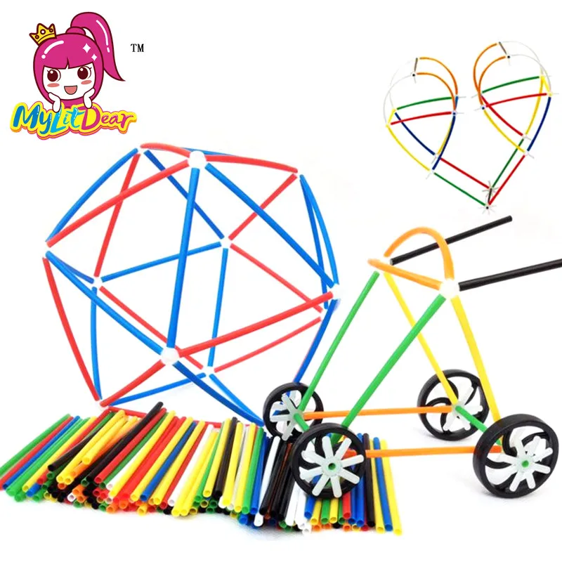 MylitDear 284 шт. 4D творческая игрушка из соломы кирпич сделай сам сборные строительные