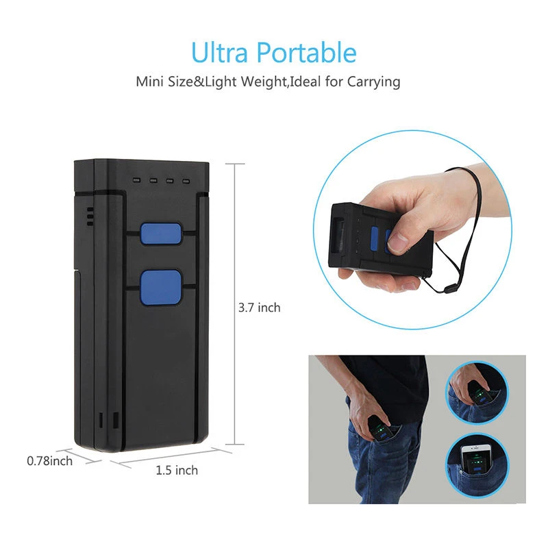 MJ-2877 Мини Портативный Bluetooth беспроводной 2D QR сканер штрих-кодов PDF417 DataMatrix qr-код
