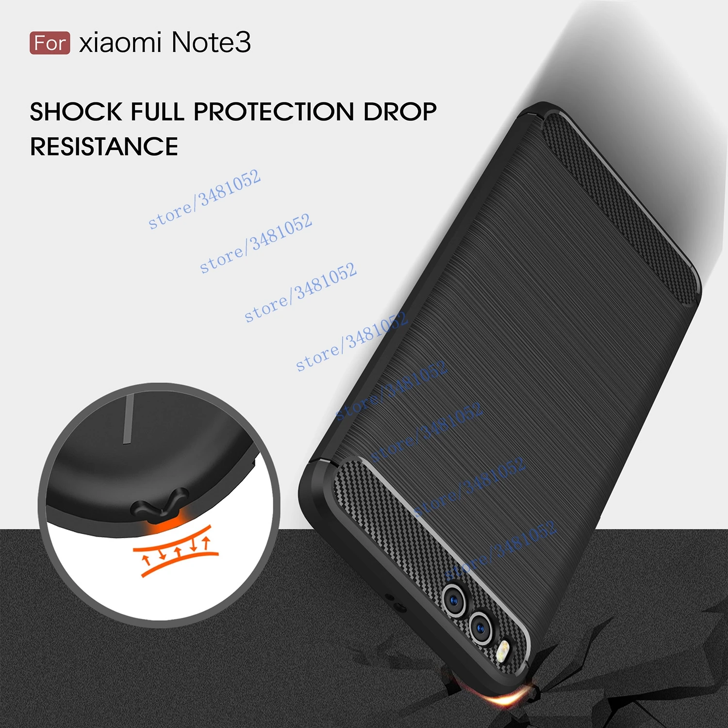 Роскошный мягкий чехол TPU для Xiaomi mi Note3 двойной MCE8 углеродного волокна