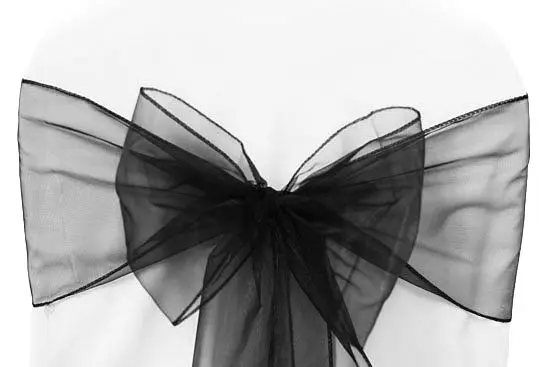 

100 шт. черная органза, пояс для стула, бант для свадьбы/Вечеринки, банкета, женский пояс для свадебвечерние ринки, бесплатная доставка