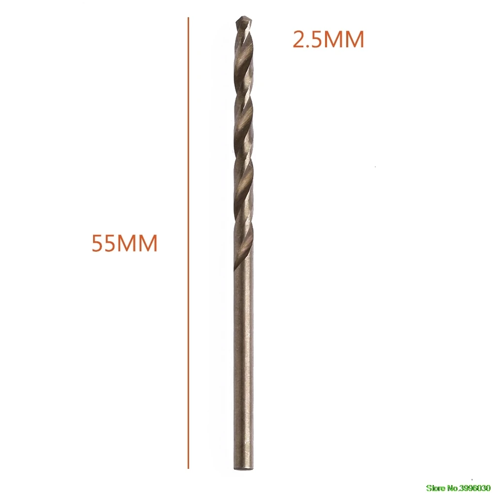 

10Pcs 2.5mm M35 Round Shank HSS-Co Cobalt Twist Drill Spiral Drill Bit