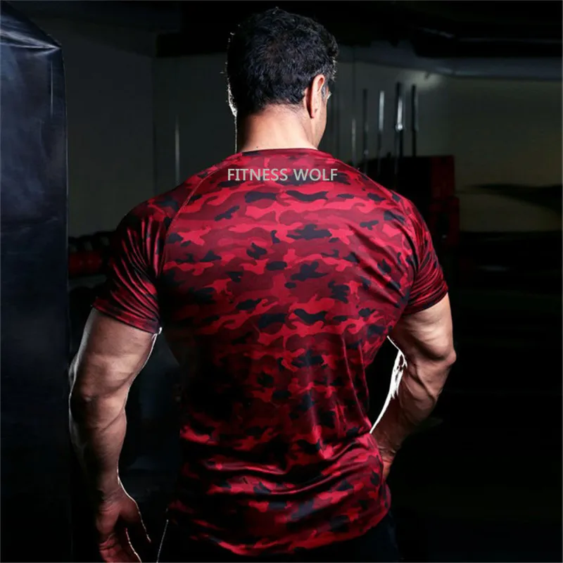 2018 Summer Men Workout Breathable Quick drying Top Tee Sporting Runs Compress Fitness T-shirts Clothing T Shirts | Мужская одежда