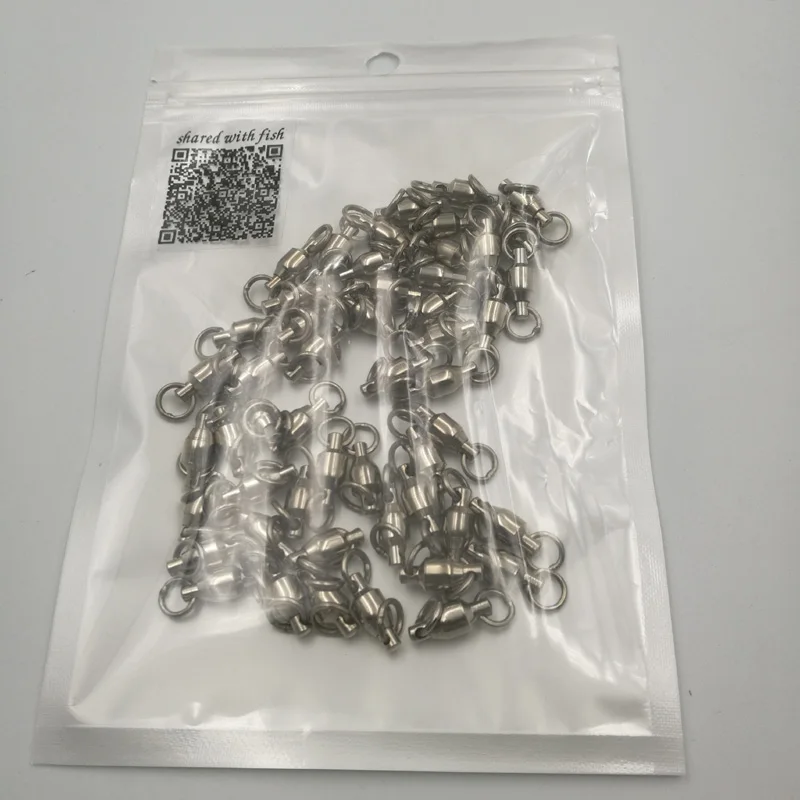 50 шт./лот шариковые рыболовные Вертлюги с раздельным кольцом|emerillon peche|giratorios pescapesca