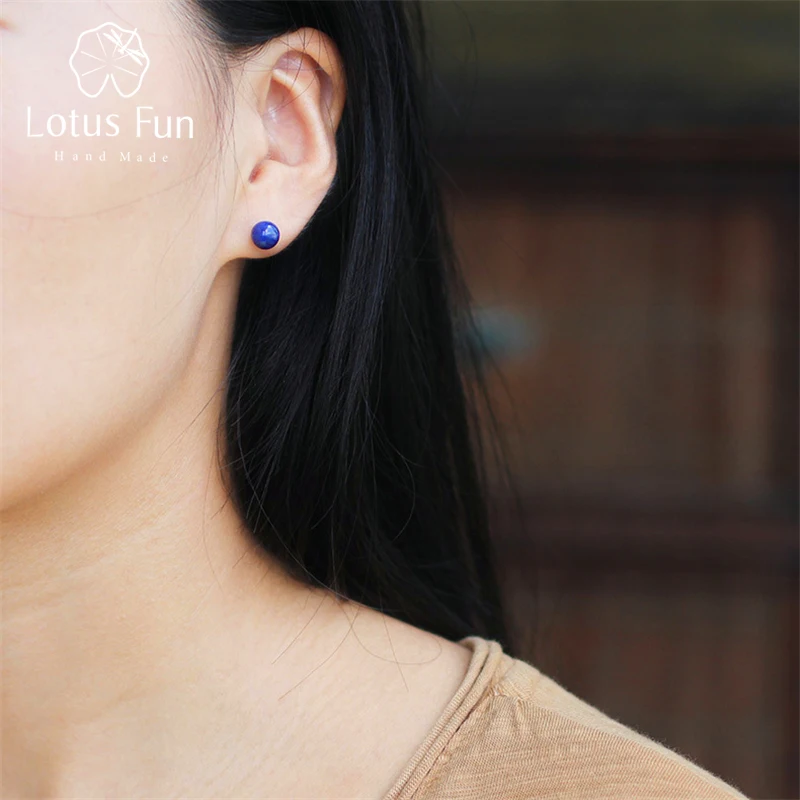 Женские серьги-гвоздики Lotus Fun серьги из настоящего стерлингового серебра 925