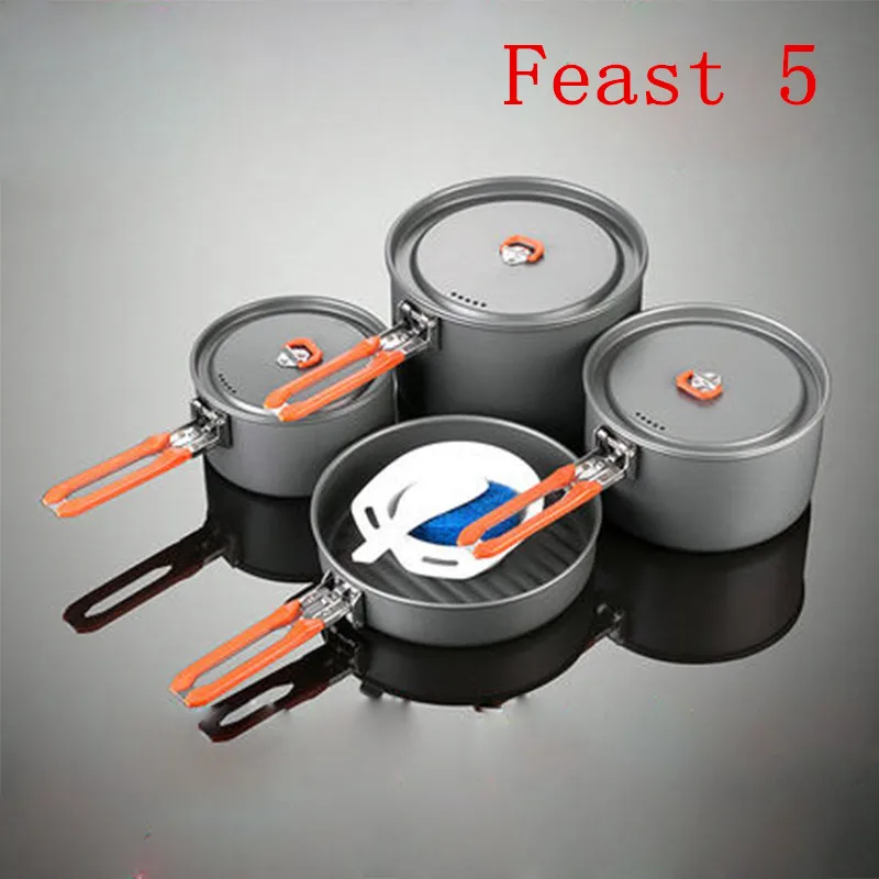 

Fire Maple 4-5 Person Camping Cooking Set 3 Pot Frying Pan Team Outdoor Camping Hiking Picnic Cooking Cookware Sets Feast 5