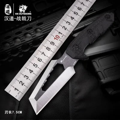 

HX портативный тактический армейский нож для выживания на открытом воздухе, прямой охотничий нож высокой твердости, необходимый инструмент ...
