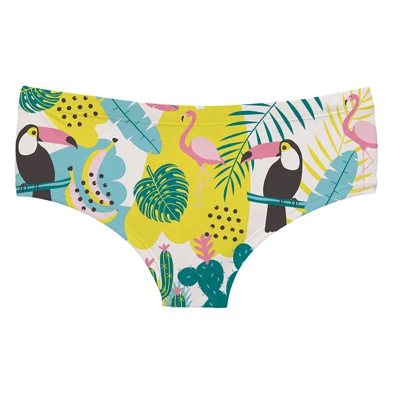 Женское нижнее белье с 3D принтом фламинго забавные дизайнерские сексуальные