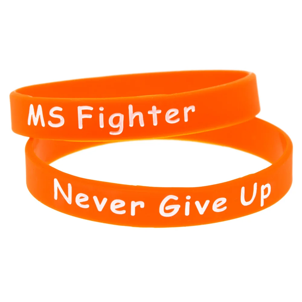 1 шт. силиконовый браслет с мотивирующей надписью MS Fighter Never Give Up