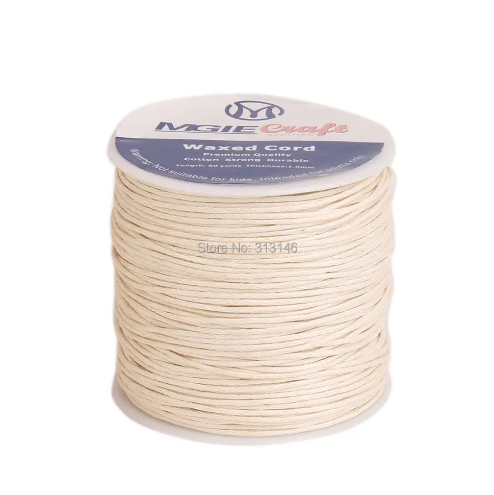 Шнур хлопковый вощеный 100 ярдов 1 мм веревочная нить 50 цветов