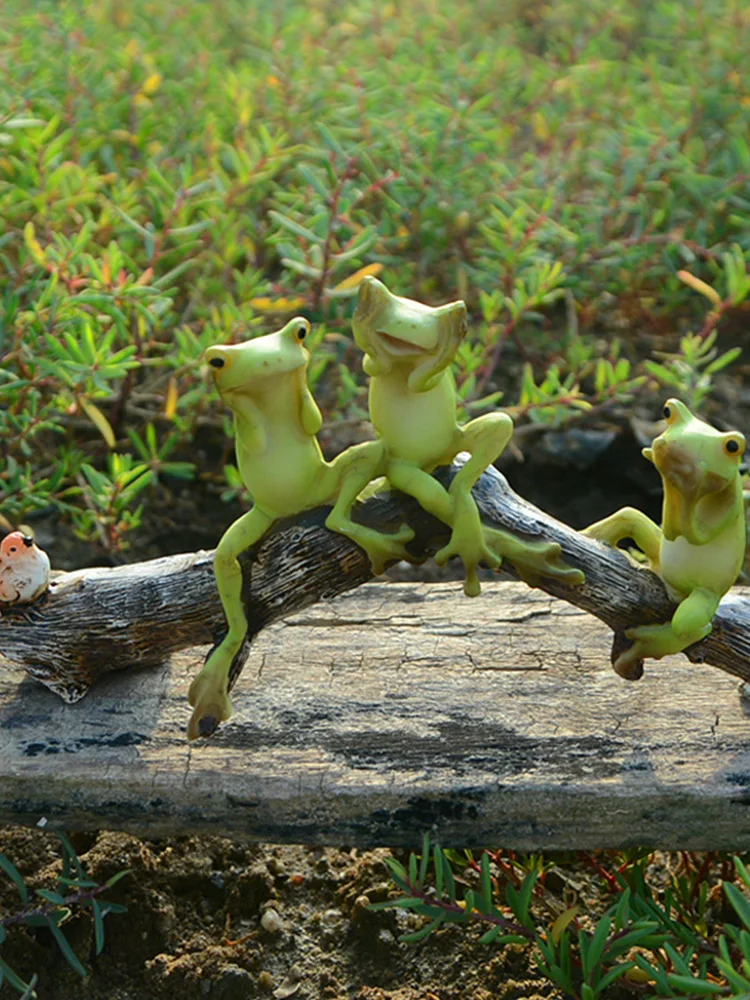 1 Piece Micro Landscape Frog Small Figurine for Home Decoration Cartoon Miniature Figurines Resin Crafts Souvenirs gift | Дом и сад
