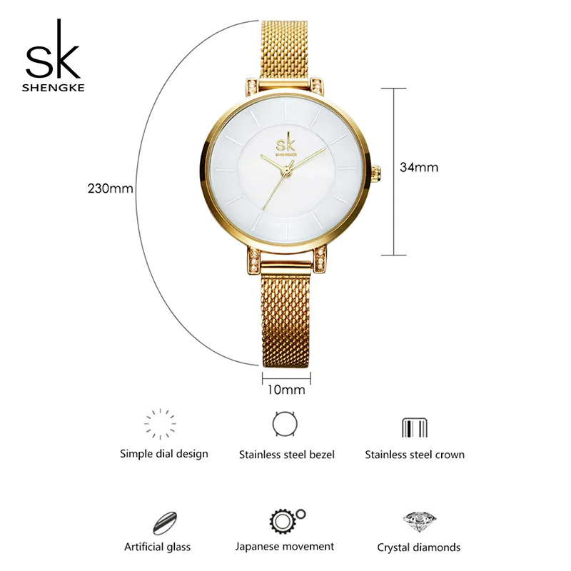 

Shengke Women Watches Luxury Silver Ladies Bracelet Watches Stainless Steel Relogio Feminino 2019 SK Women Wrist Watch #K0033