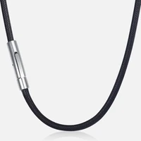 3mm men black leather cord necklace gifts for men women stainless steel magnetic clasp male jewelry dropshipping wholesale kdn22