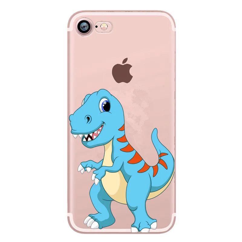 Cases For iPhone 7 Cute Cartoon Dinosaur Elephant Capa Silicone Case Back Cover Panda Fly Horse X 8 plus 6 6s 5 5s se |