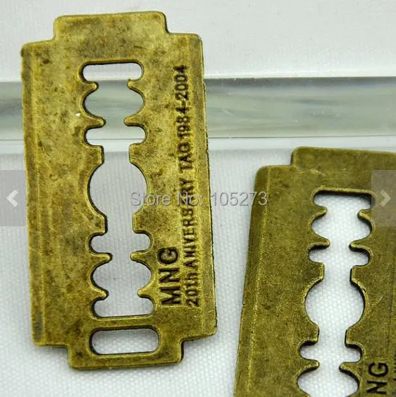 10 шт., Бронзовые Подвески в античном стиле для бритвы, 19 х37 мм