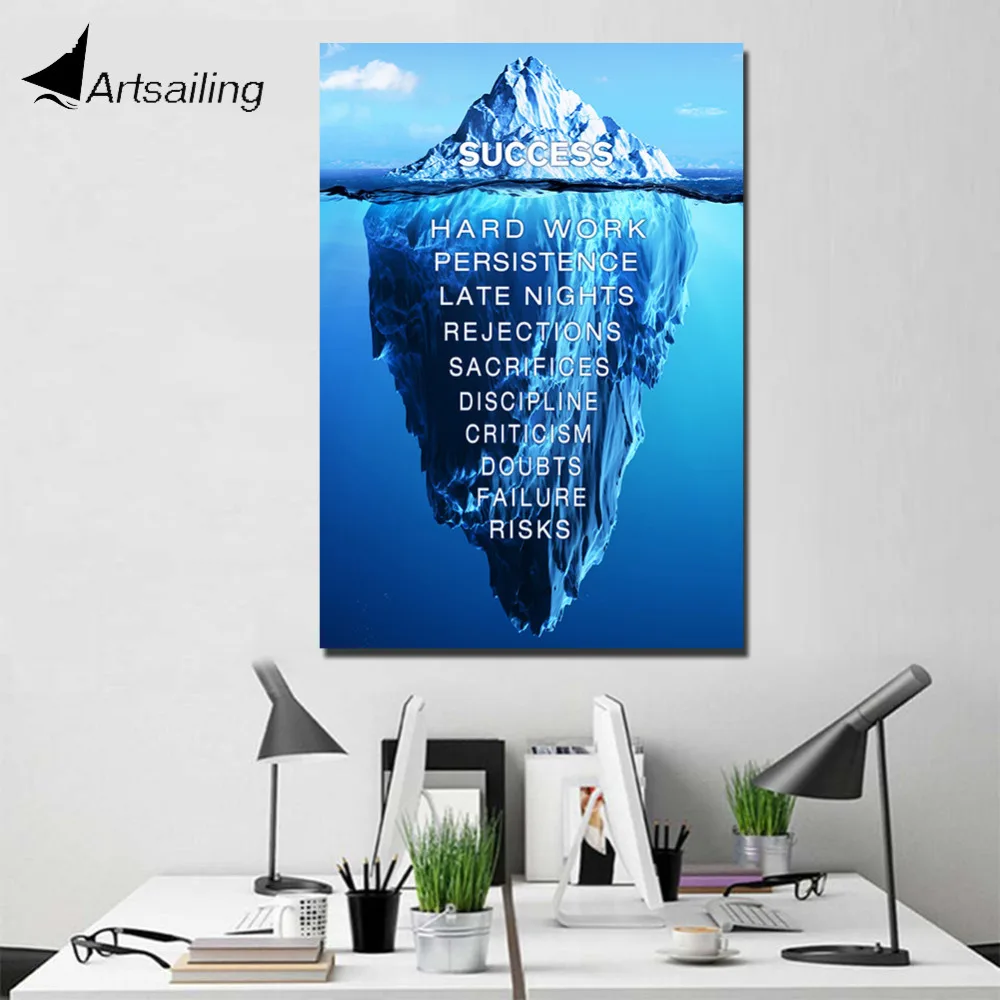ArtSailing 1 панель Живопись Искусство успех Цитата вдохновляющая картина с цитатами