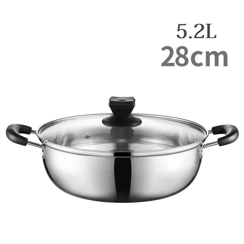 Back Cap 28CM 26 см/28 см Кастрюля утолщенная из нержавеющей стали суповая кастрюля с антипригарным покрытием кухонная посуда для кухни газовая плита индукционная плитка - Цвет: Back Cap 28CM