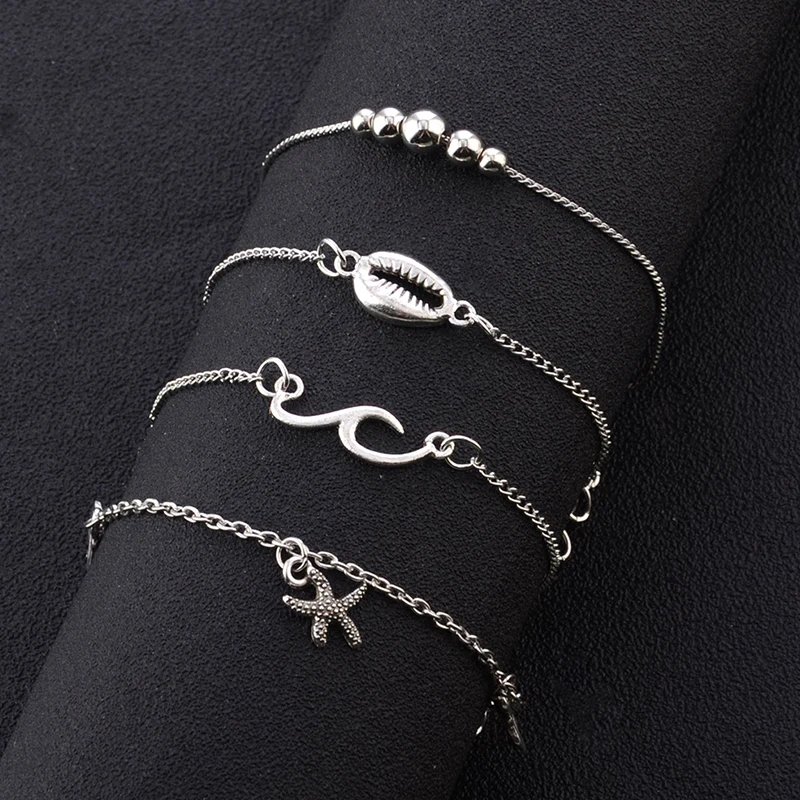 4 шт./компл. в ретро стиле Женские пляжные с декоративными элементами виде ракушек