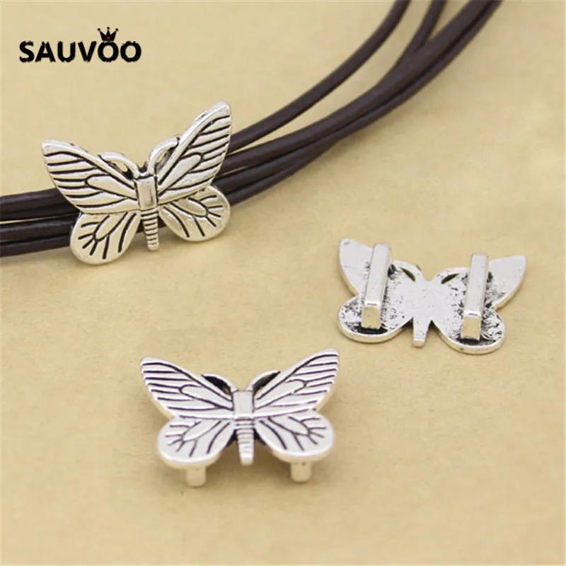 Ожерелье бабочка SAUVOO 10 шт./лот античный серебристый Ретро стиль с отверстием 3*10