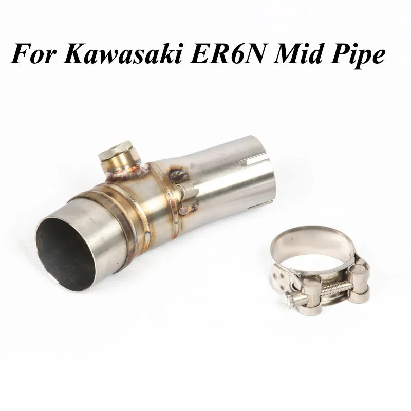 Для Kawasaki ER6N 650F 650R Mid трубы мотоцикла выхлопных газов Akrapovic глушитель Escape мото