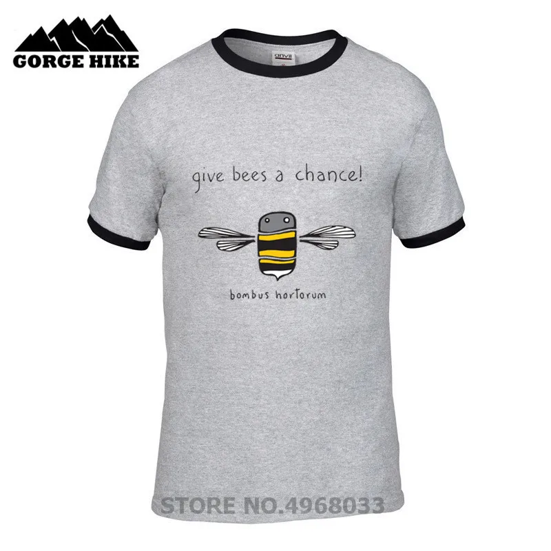 Fun tshirt Give Bees a chance and me Honey Funny Print T-shirt New brand streetwear clothing tee shirt homme | Мужская одежда