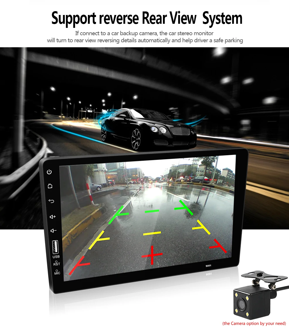 Автомагнитола 2 DIN 9 &quotFull touch mirror link автомобильный стереопроигрыватель