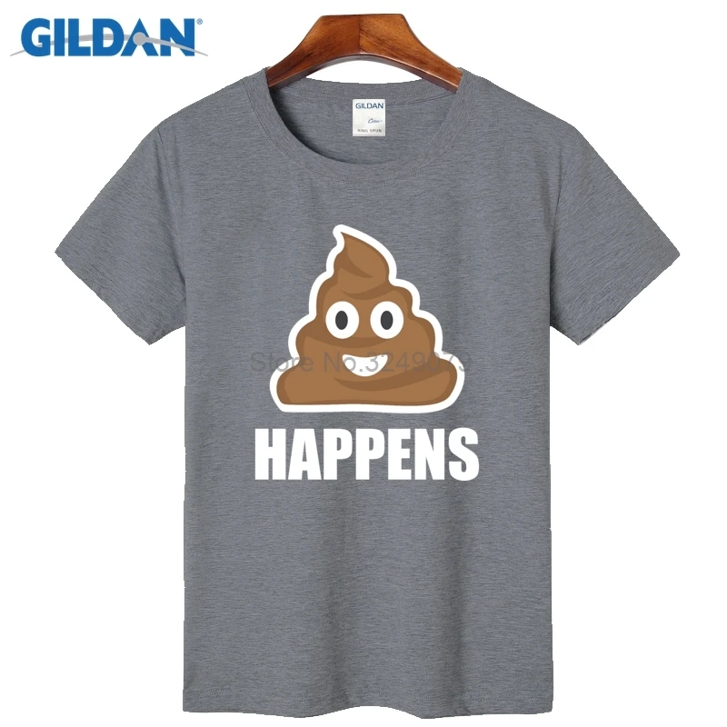 Происходит poop Emoji Смайлик Футболка Дизайн и печати Мода 2017 г. рубашка Для мужчин