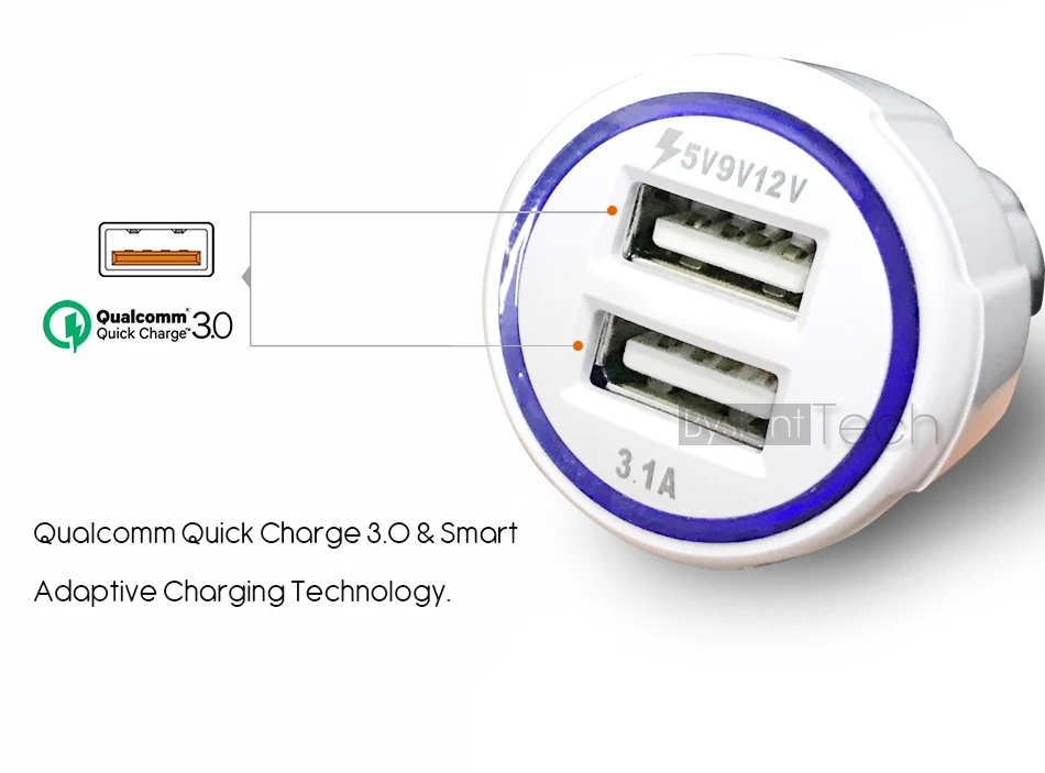 Car USB Charger Quick Charge 3.0 Adapter Fast charger for Mobile phone iPhone Samsung usb Tablet Car-Charger | Мобильные телефоны и