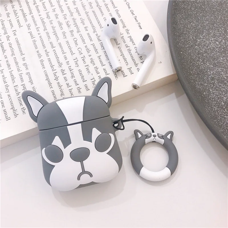 Мультфильм собака мягкий силиконовый Coque чехол на для Apple Airpods i10 tws футляр для Airs Air Pods кожухи головных телефонов с брелок
