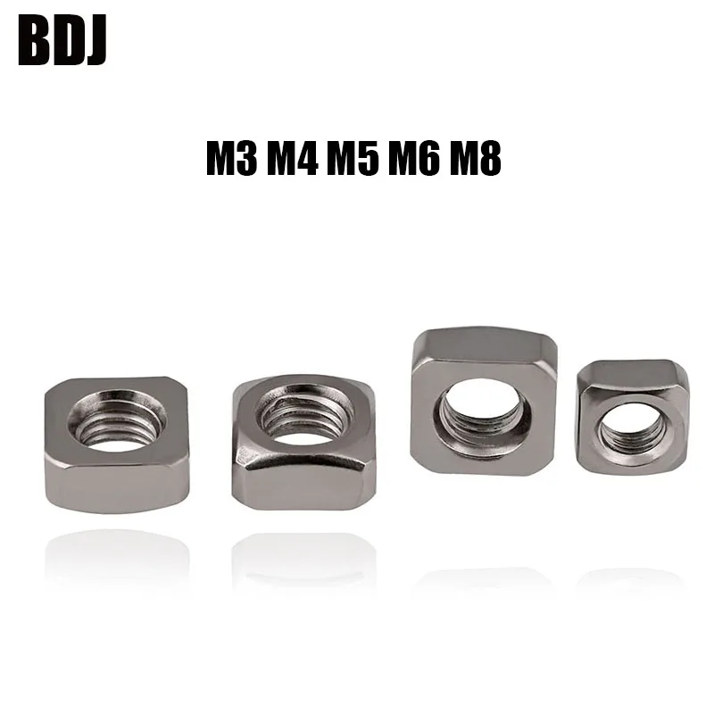 DIN557 GB39 M3 M4 M5 M6 M8 304 квадратные гайки из нержавеющей стали DIN562 3*5 4*2 4 4*6 9*3 5*8*3 8 6*10*4 8*13*6