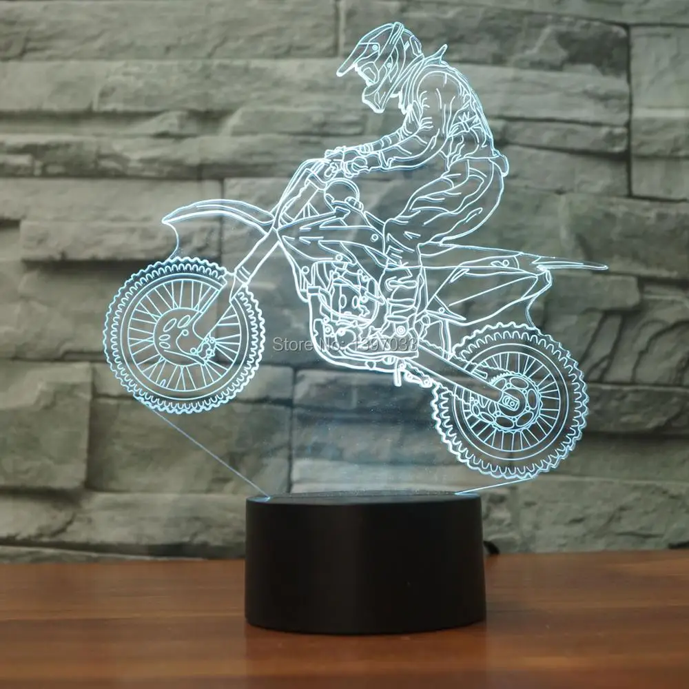 Внедорожная гоночная модель LED ночник дизайн мотоцикла настольная лампа