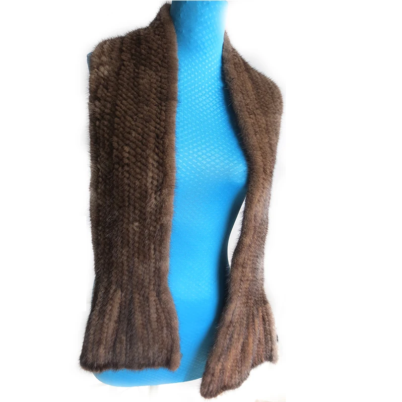 (TopFurMall ) Lady Autumn Winter Genuine Knitted Mink Fur Scarves Neck Rings Women Pashmina Wraps LF9012 |