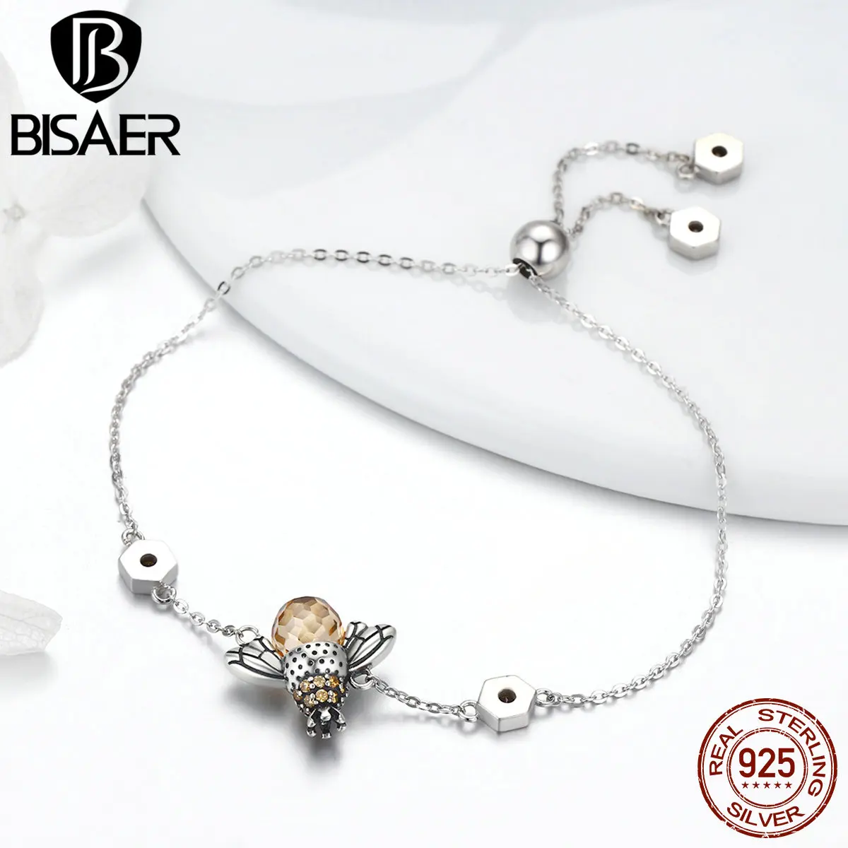 Женский браслет из серебра 2019 пробы с пчелами|bracelets for|chain braceletbracelets for women |