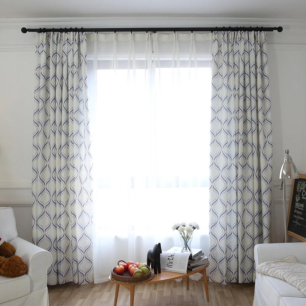 Dsinterior современный геометрический рисунок из хлопка и льна штора для окна спальни