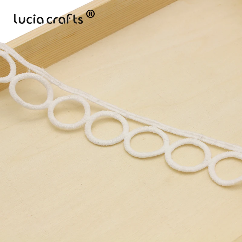 Lucia crafts 3 ярдов/партия белый круговой кружевной отделкой лента для самостоятельного пошива одежды Свадебная вечеринка Декор аксессуары материалы N0405