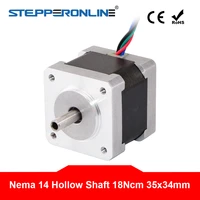 nema 14 hollow shaft stepper motor 34mm 1 8deg 18ncm25 5oz in 0 8a 4 lead step motor for cnc 3d printer