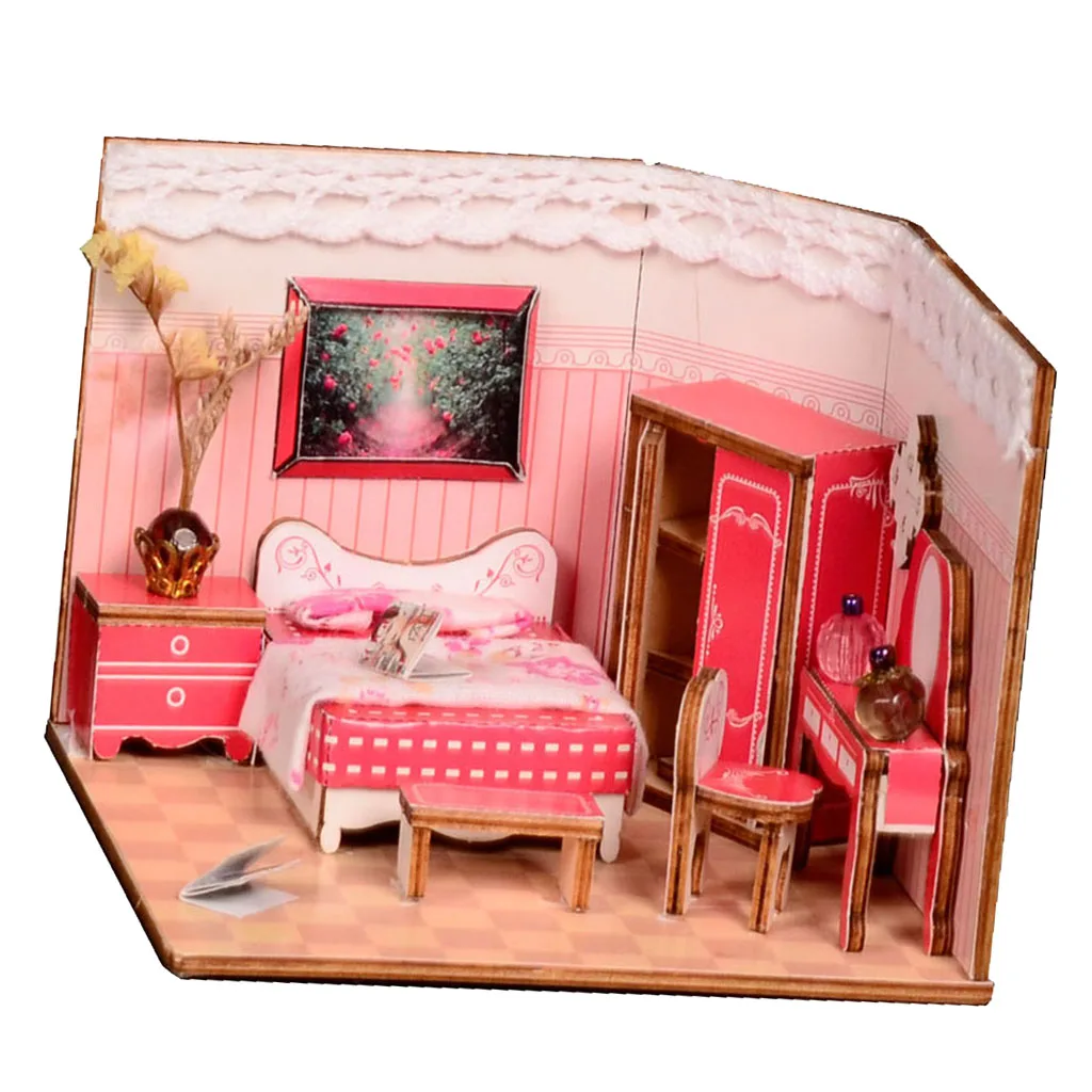 1/24 DIY кукольный домик Миниатюрные наборы деревянные кукольные домики с полной