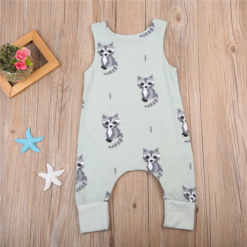 Детский комбинезон без рукавов с животным принтом | Мать и ребенок
