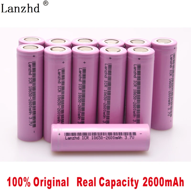 5-40Pcs ICR18650 Rechargeable Battery 2600mAh Lithium li ion Batteries 3.7V for samsung 18650 Flashlight notebook | Электроника