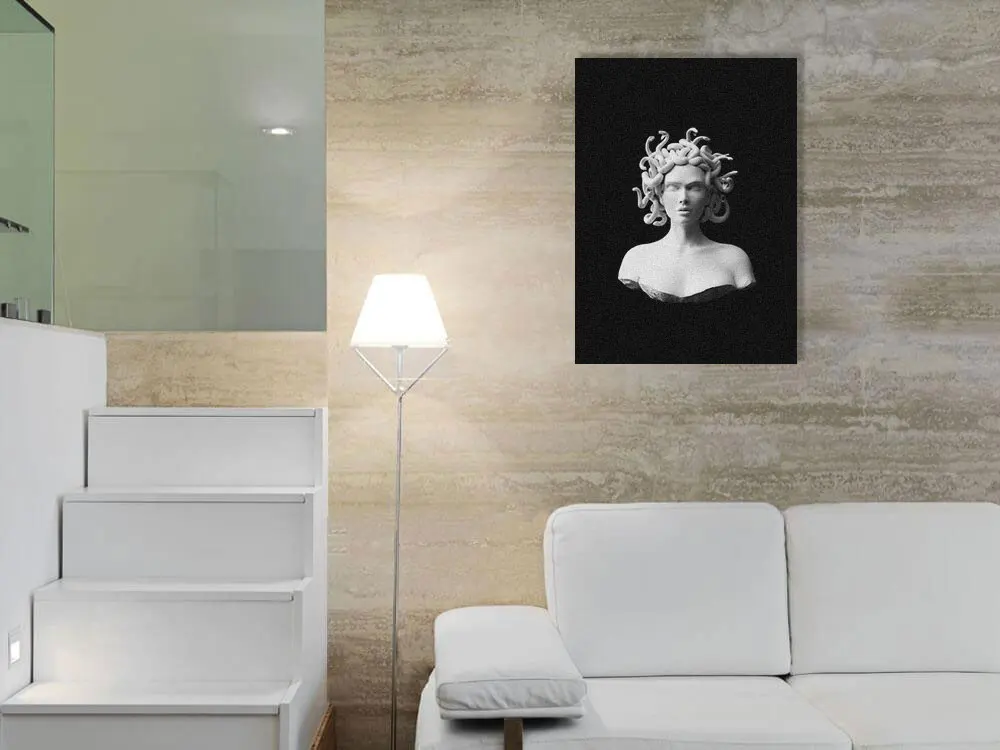 Medusa Gorgon Plaster statue nordic modern portrait Home living Room Bedroom Decor Print Poster Picture Painting Wall Art Canvas