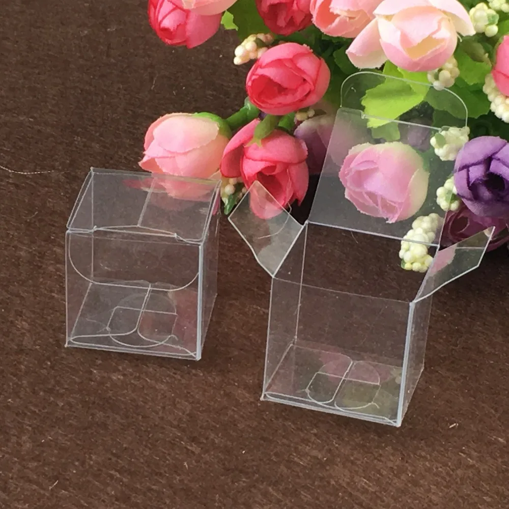 50pcs 15*15*15cm simple Clear Wedding PVC Box Gift Craft display small Jewelry packing holder Transparent plastic boxes | Дом и сад